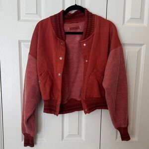 We The Free Red Varsity Jacket